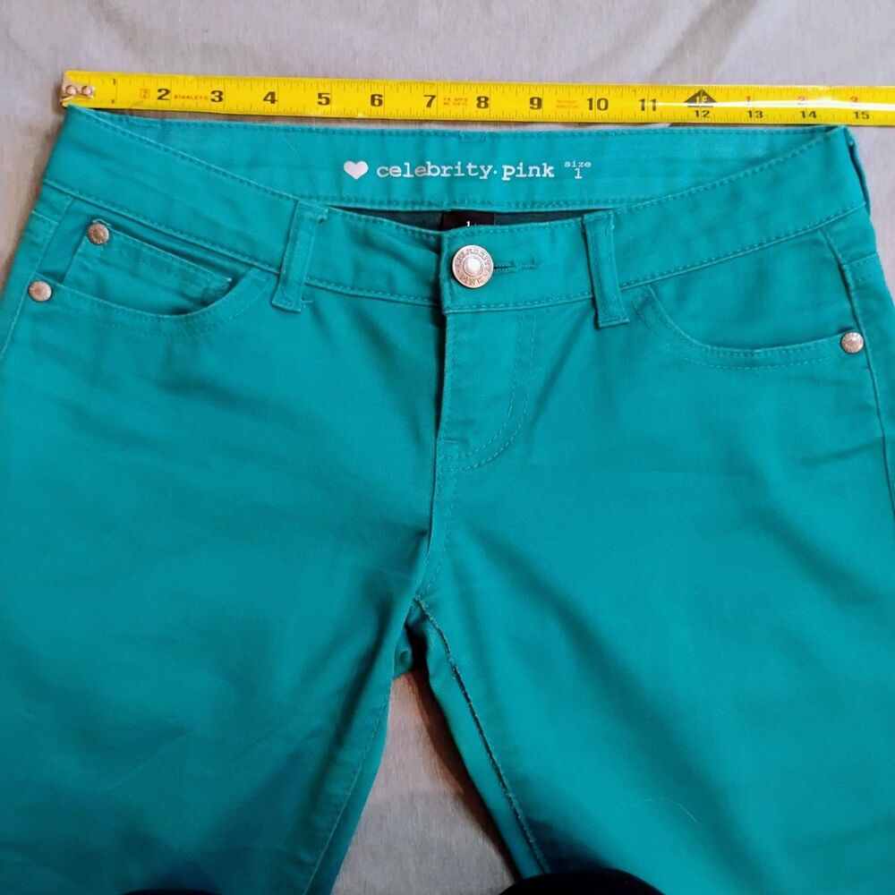 Celebrity Pink y2k Teal Outfit Set Womens Small / Pants Size 1 Moto Jacket Pants - Picture 14 of 16